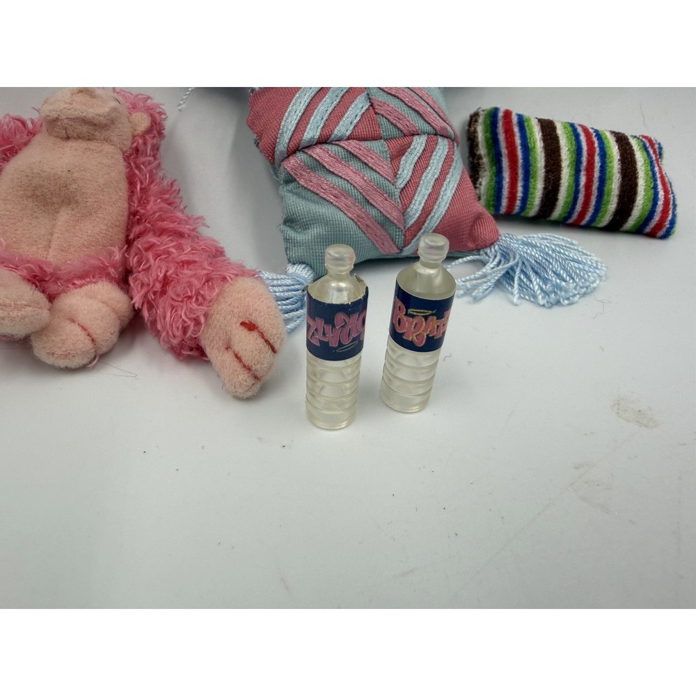 SLUMBER PARTY MEYGAN Pink Plush Monkey for Bratz Doll, Water Bottles, & Pillows - Picture 2 of 8